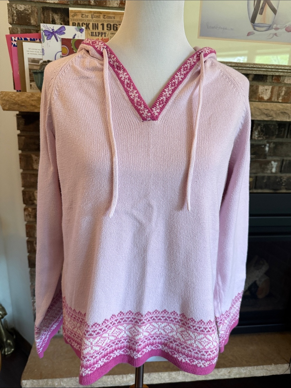SONOMA Cozy V-Neck Hooded Pullover - Pink. Soft and comfy!!
